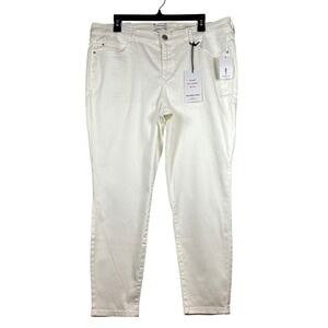 NWT Skinny Girl Skinny Ankle Mid Rise Jeans, White, Plus Size 18W